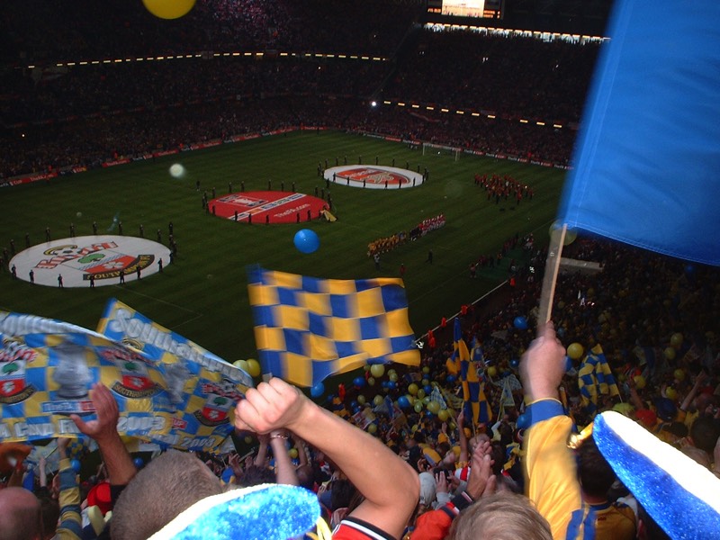 Teams line up in The Millenium Stadium