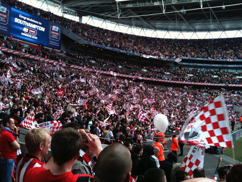 Saints fans celebrate long after the final whistle